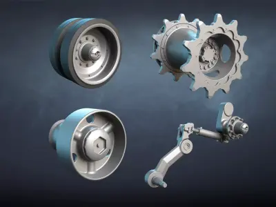 M1 Abrams Tank Wheels 3D model