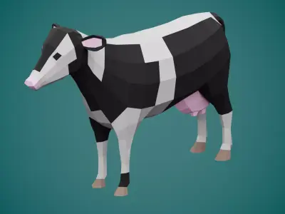 Stylized COW Low-poly 3D model