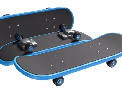  Skateboard PBR Low-poly 3D model
