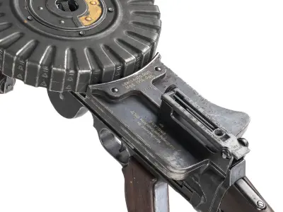 PBR British Lewis Machine Gun Low-poly 3D model