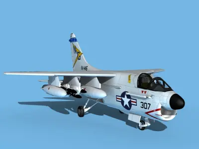 Chance Vought A-7D Corsair V020 USNMax 3D model