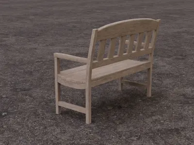 Outdoor Wood Bench 3D model