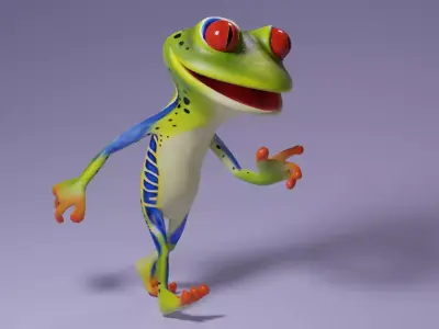 Toon Humanoid Frog Free low-poly 3D model