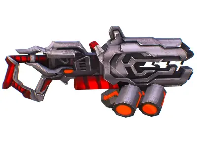 Assault heavy machine gun cannon naff barrel blaster laser arms Low-poly 3D model