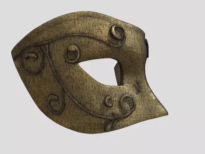 Golden Greek Helmet Low-poly 3D model