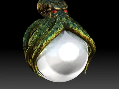 Octopus - Kraken pearl Low-poly 3D model