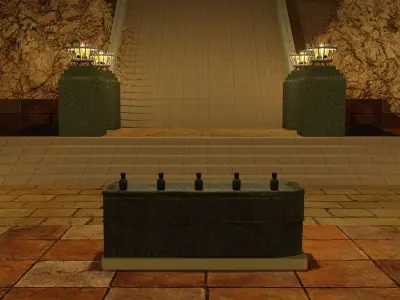 Egypt Soul Chamber Mystical Ritual Room with Sacred Water 3D model