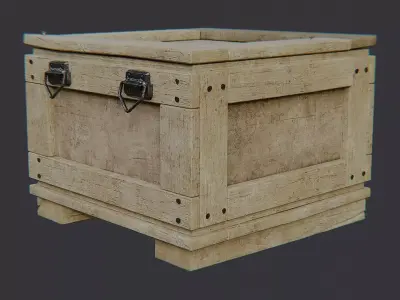 Industrial Wooden Shipping Crate Low-poly 3D model