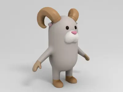Cartoon Ram 3D model