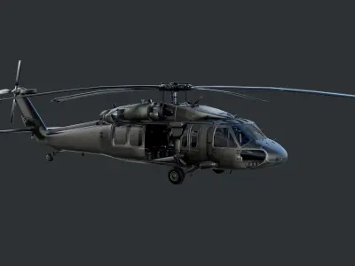 GAME READY Sikorsky UH60 Black Hawk Helicopter Low-poly 3D model