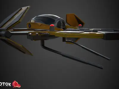 JadiStar spaceship Free low-poly 3D model