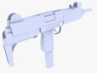 Uzi Submachine Gun Low-poly 3D model get