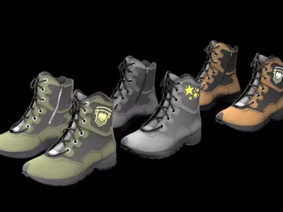 Military Boots - Army shoes Low-poly 3D model