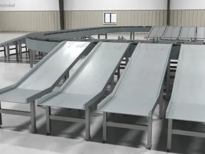 Modular Crossbelt Sortation System 3D model