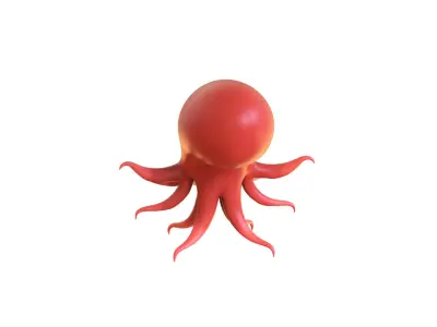 Cartoon Octopus v002 3D model
