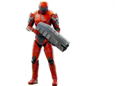 TROOPER X-4 Rigged for Unreal Engine - Unity - MIXAMO  3D model