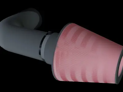 Air Intake Filter Metal and Plastic Car Parts Low-poly 3D model