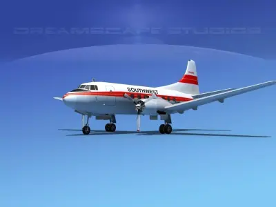 Martin 404 Soutwest Airways 3D model