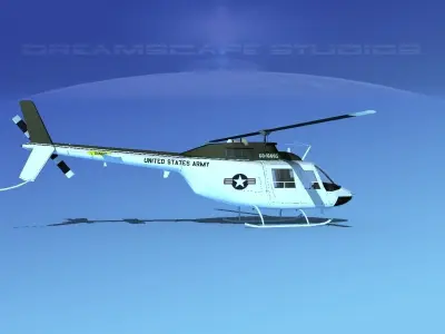 Bell OH-58B US Army 3 3D model