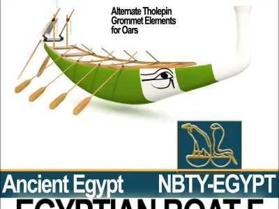 Ancient Egypt Boat F 3D model