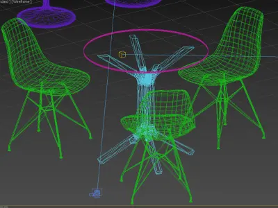 Cafe outdoor Low-poly 3D model