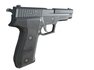 09-sigp 220-gun model 3d game ready model Low-poly 3D model Low-poly 3D model