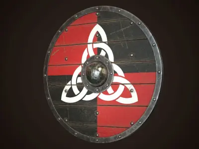 Viking Shield 14 Low-poly 3D model