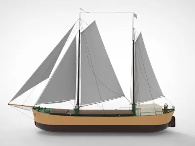 Historical sailing ship cargo 3D model