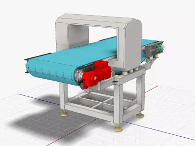 Modular Belt Conveyor 02 Low-poly 3D model