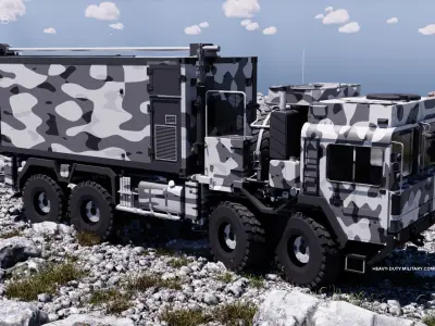 Heavy-Duty Military Communications Truck 3D model