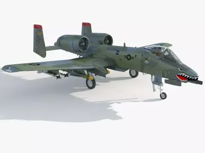 A-10 lightning military jet 3D model