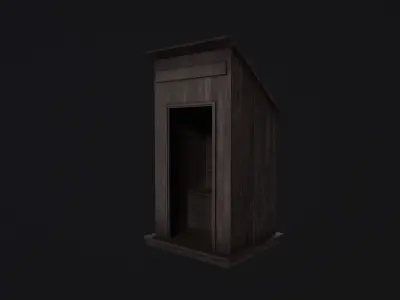 Outhouse Toilet Low-poly 3D model