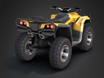 ATV Four-Wheeler Vehicle Low-Poly Low-poly 3D model
