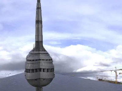 Space Skyscraper city 3D 3D model