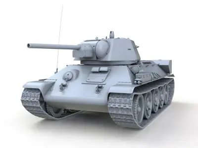T-34-76 - Model 1942 - Factory 183 - Soviet Medium Tank 3D model