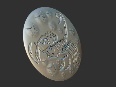 Fantasy zodiac sign scorpio pendant 3D print model Free 3D print model