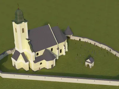 Rural Baroque Catholic Church 3D model