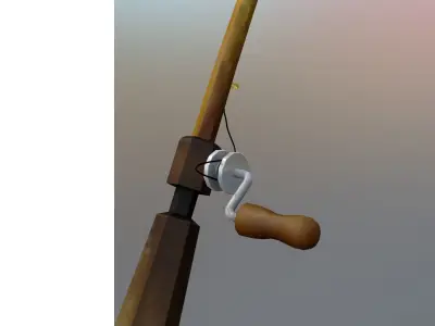 fishing rod 3ds max rig 3D model