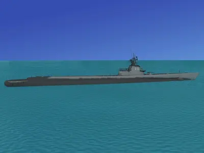Gato Class Submarine SS228 USS Drum 3D model