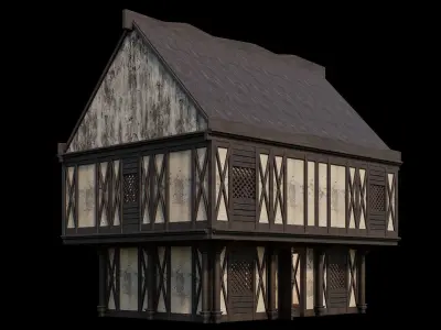 Medieval Houses 43- 4K Textures Game Ready Low-poly 3D model