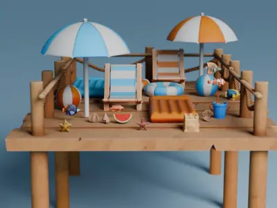 BeachSet 3D model