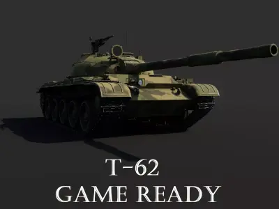 T-62 Game Ready Low-poly 3D model