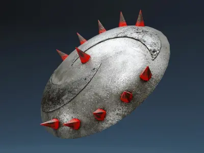 Lunar shield from medieval times  Low-poly 3D model
