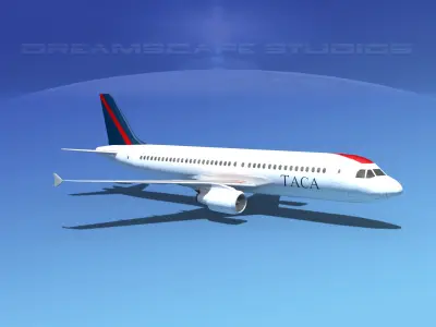 Airbus A320 LP TACA Low-poly 3D model