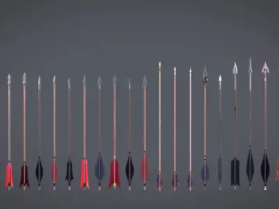 Medieval Arrows Pack - 44 Assets Low-poly 3D model