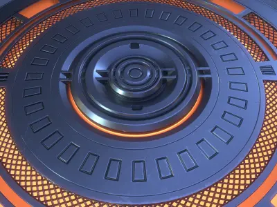 Sci-Fi Jumpad Platform Low-poly 3D model