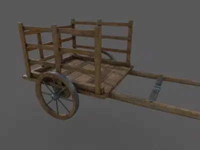 Small Cart 3D model Low-poly 3D model
