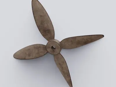 Wooden Fan 3D model Low-poly 3D model