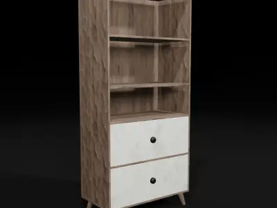 Modern Tall Drawer  Shelf Free 3D model