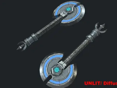 Fantasy Stylish- Axe of Disc Low-poly 3D model